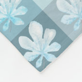 Ice Blue Winter Leaves Fleece Blanket (Hoek)