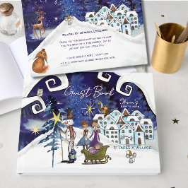 Ice Blue Winter Magic Baby Shower Guest Book Gastenboek