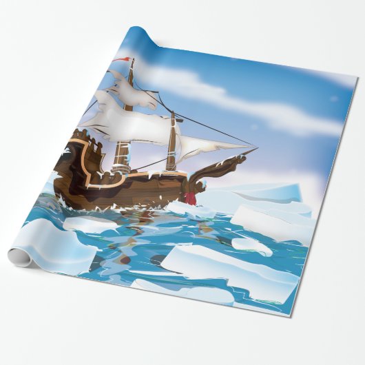 Ice Breaker Ship. Cadeaupapier (Uitgerold)