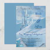 Ice Castle Winter Snow Wedding Invitation Kaart (Voorkant / Achterkant)