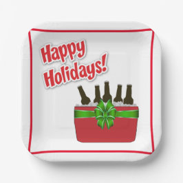 Ice Chest Beer Cooler Prettige feestdagen Papieren Bordje