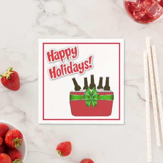 Ice Chest Beer Cooler Prettige feestdagen Servet (Insitu)