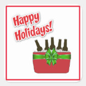 Ice Chest Beer Cooler Prettige feestdagen Vierkante Sticker (Voorkant)