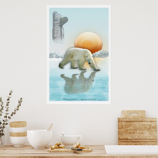 "ICE CHIEF" Polar Beer & totem Pole Art Poster (Keuken)