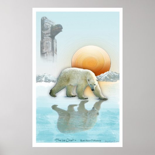 "ICE CHIEF" Polar Beer & totem Pole Art Poster (Voorkant)