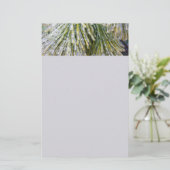 Ice Coated Pine Needles Winter Botanisch Briefpapier (Staand voorkant)