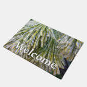 Ice Coated Pine Needles Winter Botanisch Deurmat (Schuin)