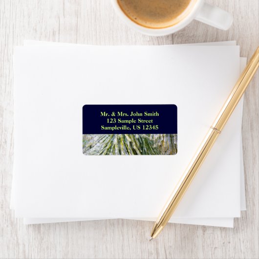 Ice Coated Pine Needles Winter Botanisch Etiket (Insitu)