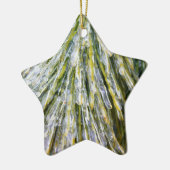 Ice Coated Pine Needles Winter Botanisch Keramisch Ornament (Links)