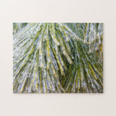 Ice Coated Pine Needles Winter Botanisch Legpuzzel (Horizontaal)