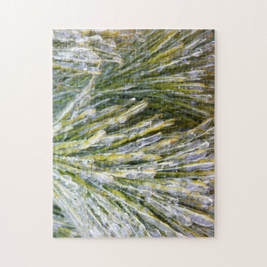 Ice Coated Pine Needles Winter Botanisch Legpuzzel (Verticaal)