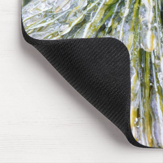 Ice Coated Pine Needles Winter Botanisch Muismat (Hoek)