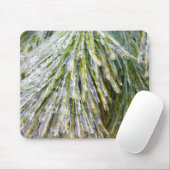 Ice Coated Pine Needles Winter Botanisch Muismat (Met muis)