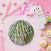 Ice Coated Pine Needles Winter Botanisch Papieren Bordje (Feest)