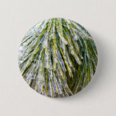 Ice Coated Pine Needles Winter Botanisch Ronde Button 5,7 Cm (Voorkant)