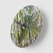 Ice Coated Pine Needles Winter Botanisch Ronde Klok (Hoek)