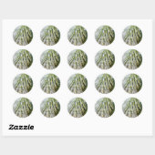 Ice Coated Pine Needles Winter Botanisch Ronde Sticker (Vel)