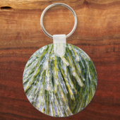 Ice Coated Pine Needles Winter Botanisch Sleutelhanger (Voorkant)