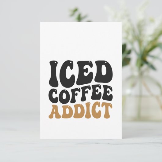 Ice Coffee Addict Funny caffeine Lover Gift Bedankkaart (Staand voorkant)