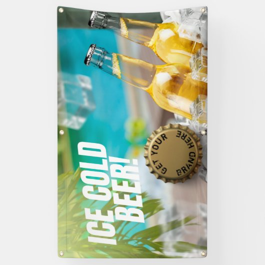 Ice Cold Beer Convenience Store-gasstation Spandoek (Verticaal)