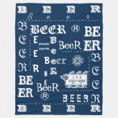 Ice Cold Beer Sign - White en Blue Fleece Deken (Voorkant)