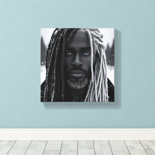 Ice Cold Black Power Stretched Canvas Afdruk (Insitu (Houten vloer))