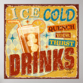  Ice Cold Drink metaalteken. , soda, Poster (Voorkant)