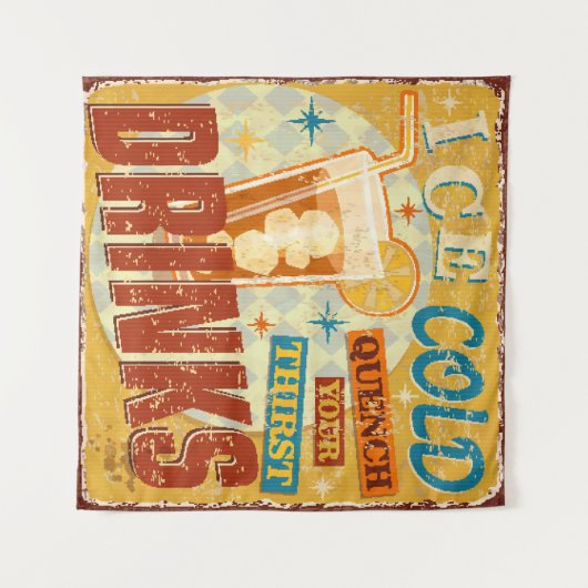  Ice Cold Drink metaalteken. , soda, Wandkleed (Voorkant (horizontaal))