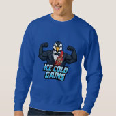 Ice Cold Gains – Buff Penguin Christmas Gym Tee Trui (Voorkant)