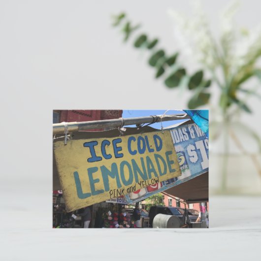Ice Cold Lemonade, Street Fair Upper West Side NYC Briefkaart (Staand voorkant)