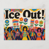 Ice Colorful Hippie People Out Protest Briefkaart (Voorkant)