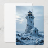 Ice covered lighthouse  feestdagenkaart (Voorkant / Achterkant)
