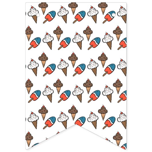 Ice Cream 1e Verjaardag Baby's Eerste Jaar Vlaggetjes (Eerste vlag)