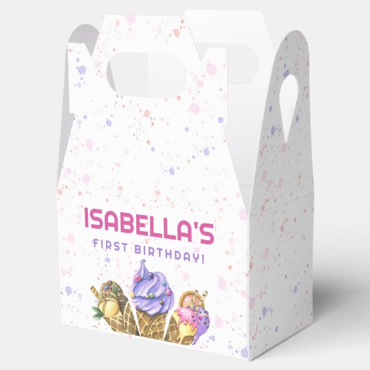 Ice Cream 1e verjaardag Bedankdoosjes (Geopend)