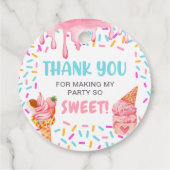 Ice Cream 1e verjaardag Bedankjes Labels (Achterkant)