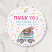 Ice Cream 1e verjaardag Bedankjes Labels (Voorkant)