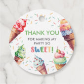 Ice Cream 1e verjaardag Bedankjes Labels (Achterkant)