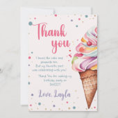 Ice Cream 1e verjaardag Bedankkaart (Voorkant)