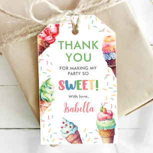 Ice Cream 1e verjaardag Cadeaulabel