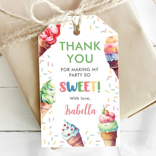 Ice Cream 1e verjaardag Cadeaulabel