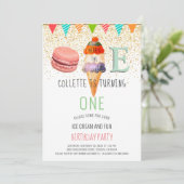 Ice Cream 1e verjaardag Kaart (Staand voorkant)