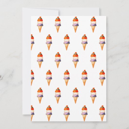 Ice Cream 1e verjaardag Kaart (Achterkant)