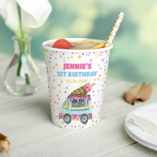 Ice Cream 1e verjaardag Papieren Bekers