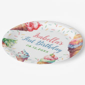 Ice Cream 1e verjaardag Papieren Bordje (Gekanteld)