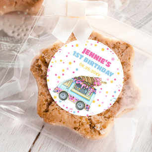 Ice Cream 1e verjaardag Ronde Sticker