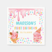 Ice Cream 1e verjaardag Servet (Voorkant)