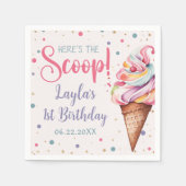 Ice Cream 1e verjaardag Servet (Voorkant)