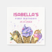 Ice Cream 1e verjaardag Servet (Voorkant)