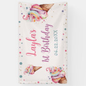 Ice Cream 1e verjaardag Spandoek (Verticaal)