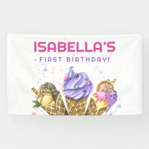 Ice Cream 1e verjaardag Spandoek